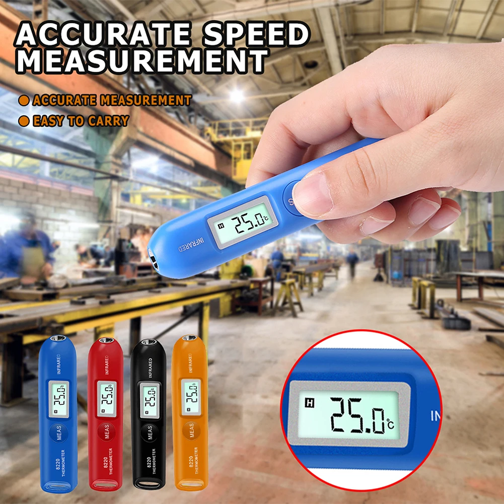 Non-Contact For Kitchen BBQ Frying Cooking Industrial Pyrometer -50~220°C 8220 Mini Digital Infrared Thermometer Portable