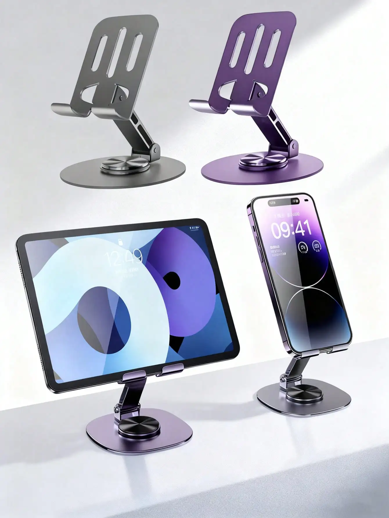 

Регулируемая и складная эргономичная подставка для телефона из поликарбоната, подходит для ежедневного офисного использования, прочная и портативная, с возможностью просмотра под разными углами.