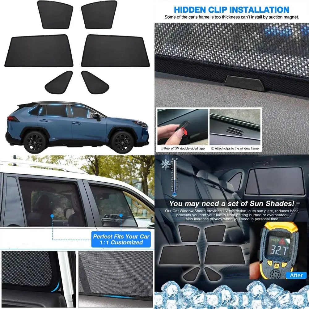 

Universal Side Window Shades 2019-2024, 2025-6 Pack, 100% Light Blocking Car Privacy Curtains for Baby, Camping, Napping, and Sl