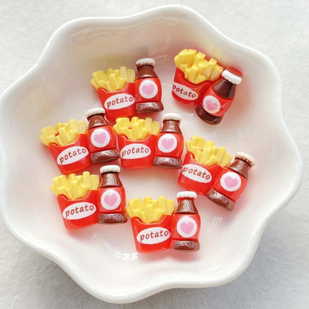 10Pcs New Resin Cute cartoon chocolate chips, beverage bottle Flat Back Scrapbooking DIY Jewelry Craft Decoration Accessories