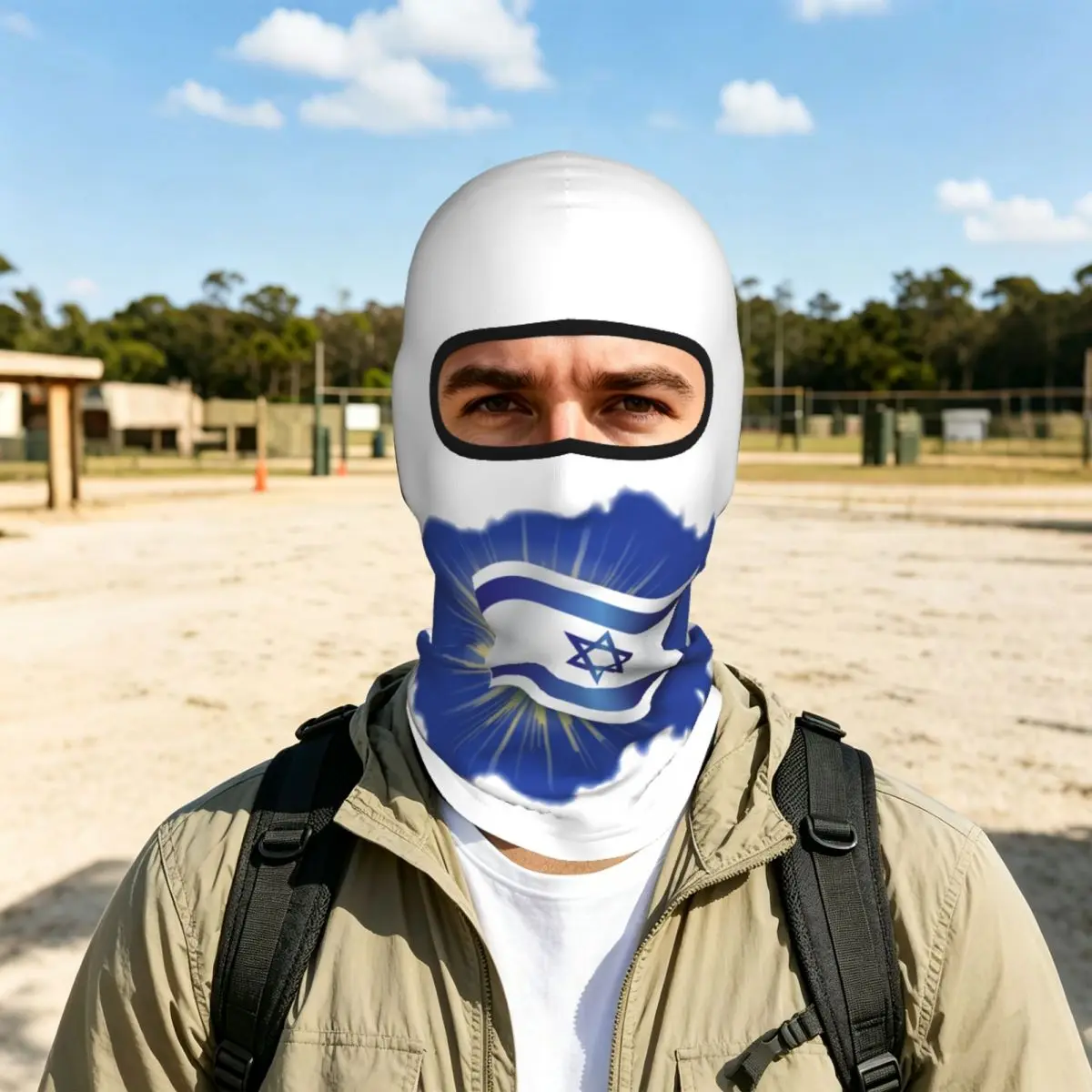 Israel Flag Outdoor Cool Sunscreen Motorcycle Face Mask Moto Biker Wind Cap Mask Stopper Windproof Bicycle Cycling Headgear