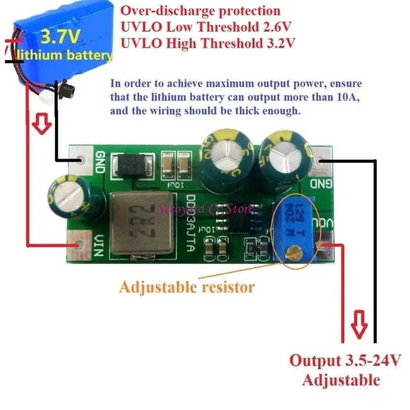 

N3UC DD03AJTA Converter 6A 2.7-5.5V to 3.5-24V 30W Highpower Adjustable