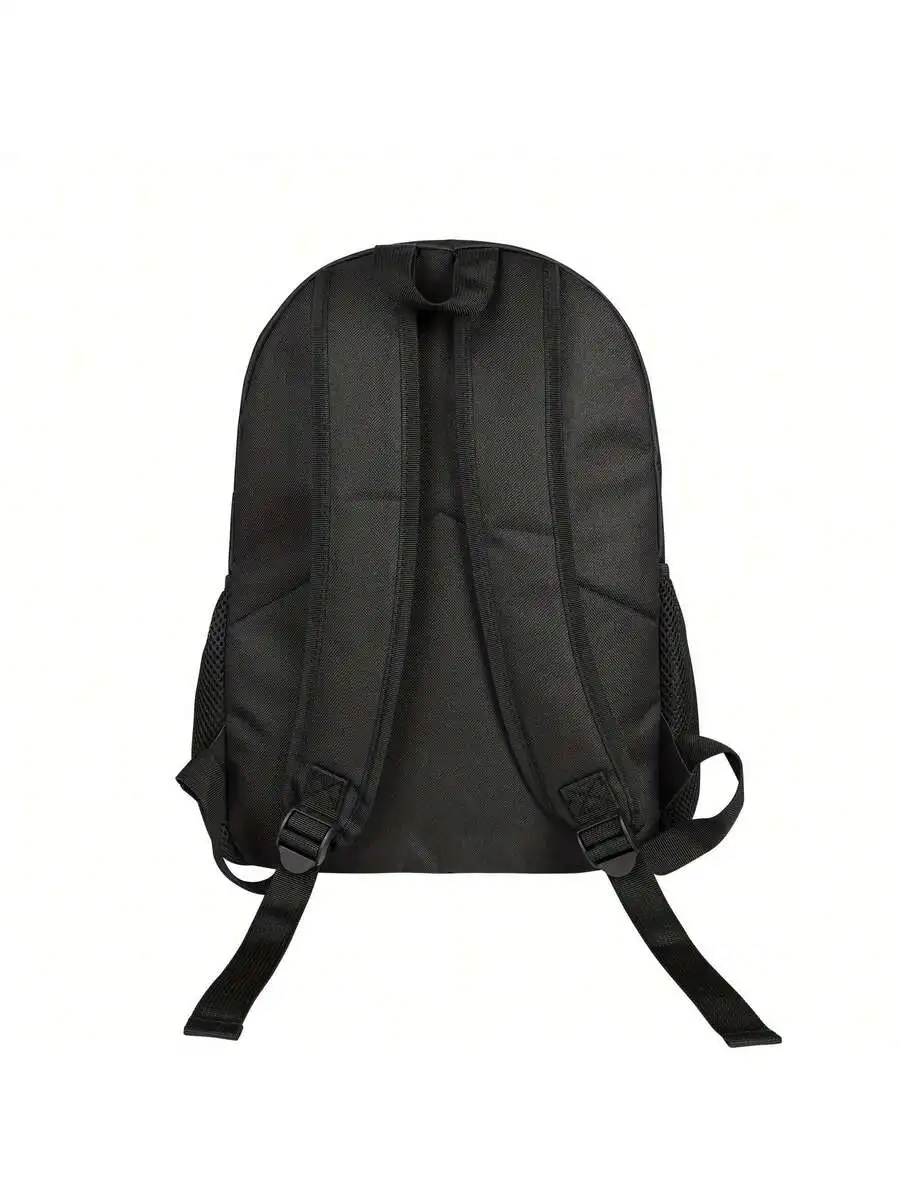 

Black Solid Polyester Backpack With Adjustable Straps For Daily Use Outdoor Commuting