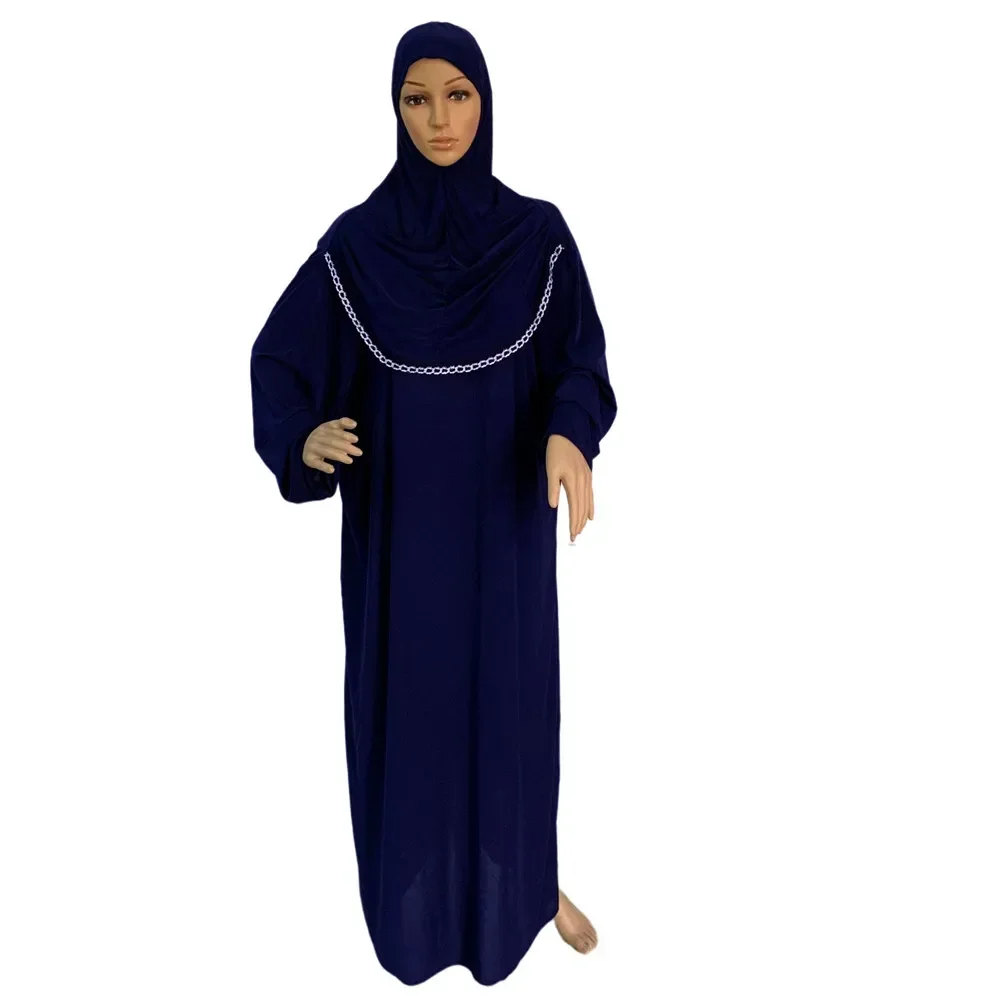 Musulmano Copertura Completa Indumento di Preghiera Eid Abaya Con Cappuccio Abito Islamico Tradizionale Turchia One Piece Donne Hijab Burqa Arabo Ramadan Robe