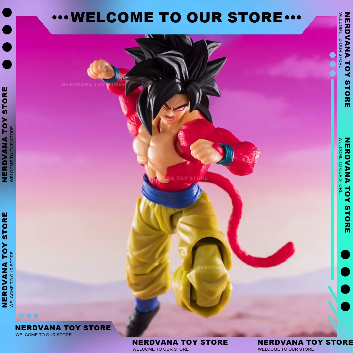 In Stock Dragon Ball Z SHF Super Saiyan 4 SSJ4 Untamed Power Son Goku Anime Figure Model Toys Action Figure Toys for Children