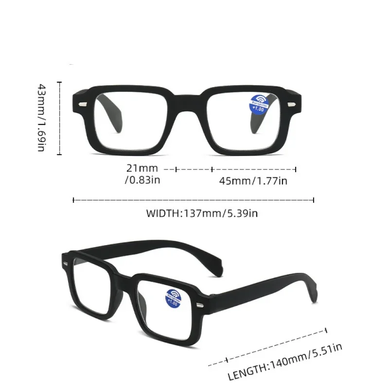 New Square Reading Glasses Fashion Women Man Eyeglasses Versatile Simple Presbyopia Hyperopia Eyewear+1.0+2.0+2.5+3.0+3.5+4.0