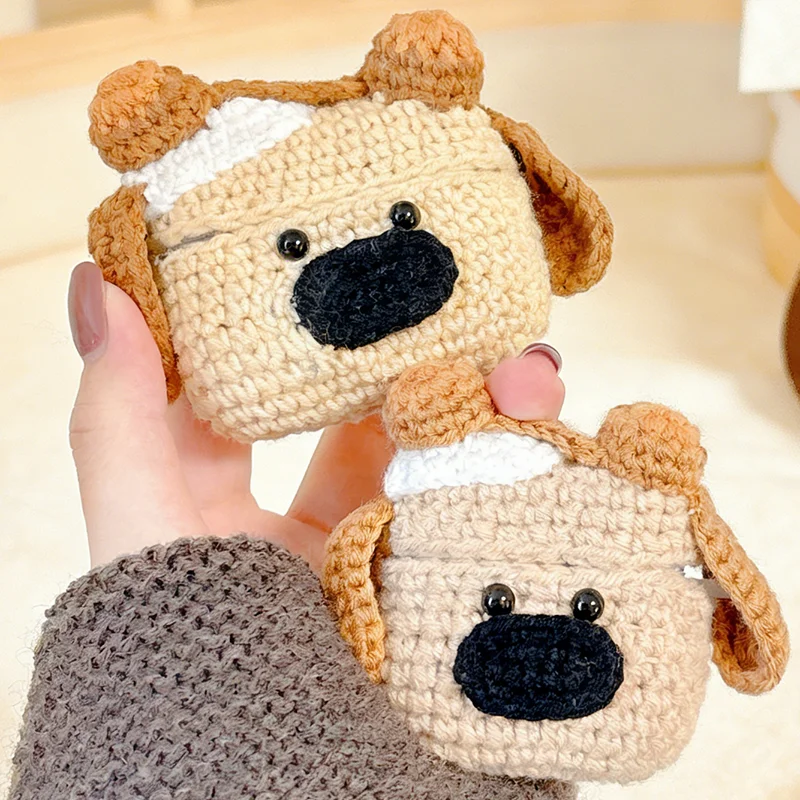 

New case For AirPods Pro 3 2 AirPods 4 3 2 1 knit soft Protective for Apple Airpods Covers Shockproof Headphone Cases catoon dog