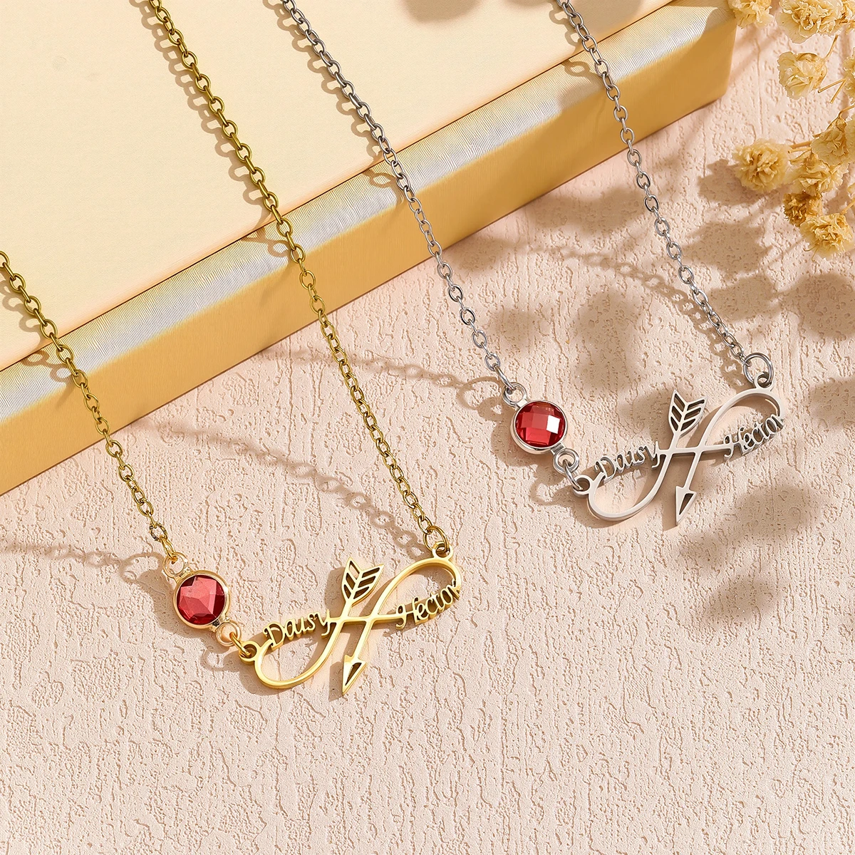 

Custom Hollow Infinite Arrow Letter Name Couple Necklace Personality Exaggerated Collarbone Chain Jewelry