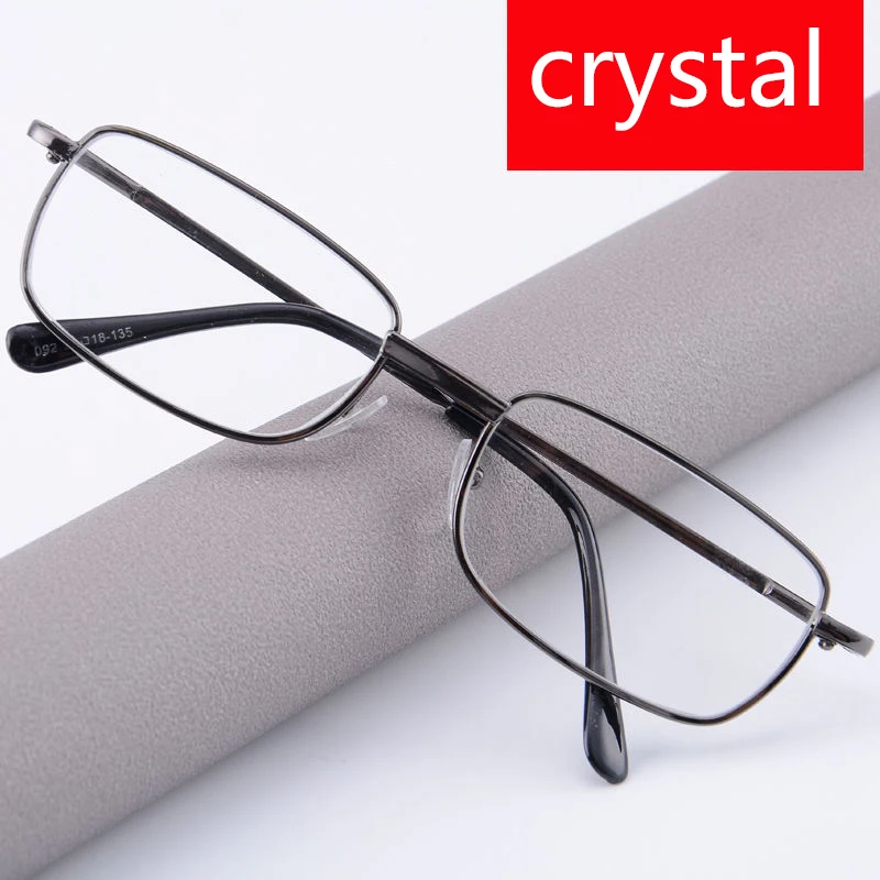 Shatar 2023 New Crystal Reading Glasses For Men's And Women's Presbyopia Mirror Spring Feet Metal Frame Durable High-Quality