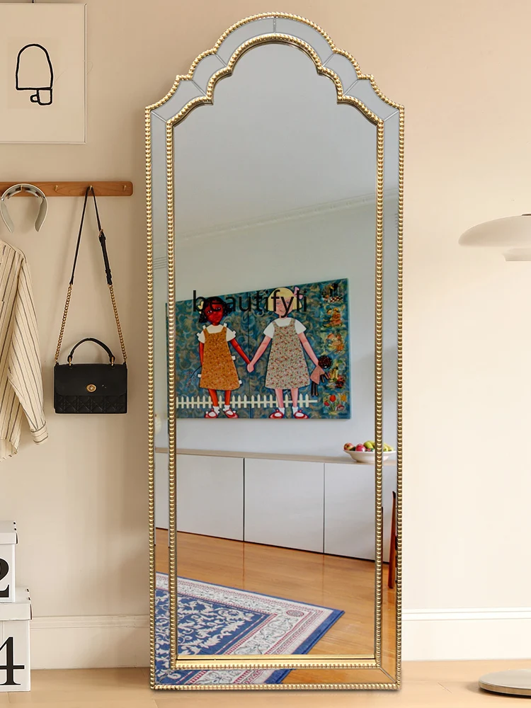 Modern light luxury, fitting mirror special-shaped, clothing store fitting mirror home bedroom floor mirror