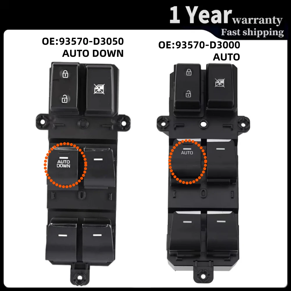 

Front Left Power Window Switch with AUTO DOWN for Hyundai Tucson 2016-2019 Car Accessories 93570-D3050 93570-D3000 93570-D3051