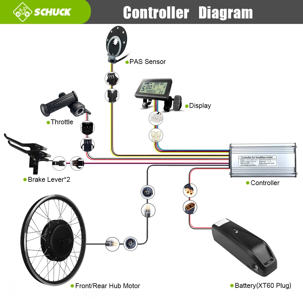 Electric Bike Conversion Kit 36V48V 500W Brushless Gearless Front Hub Motor Wheel For eBIKE Conversion Kit 20-29 Inch 700C