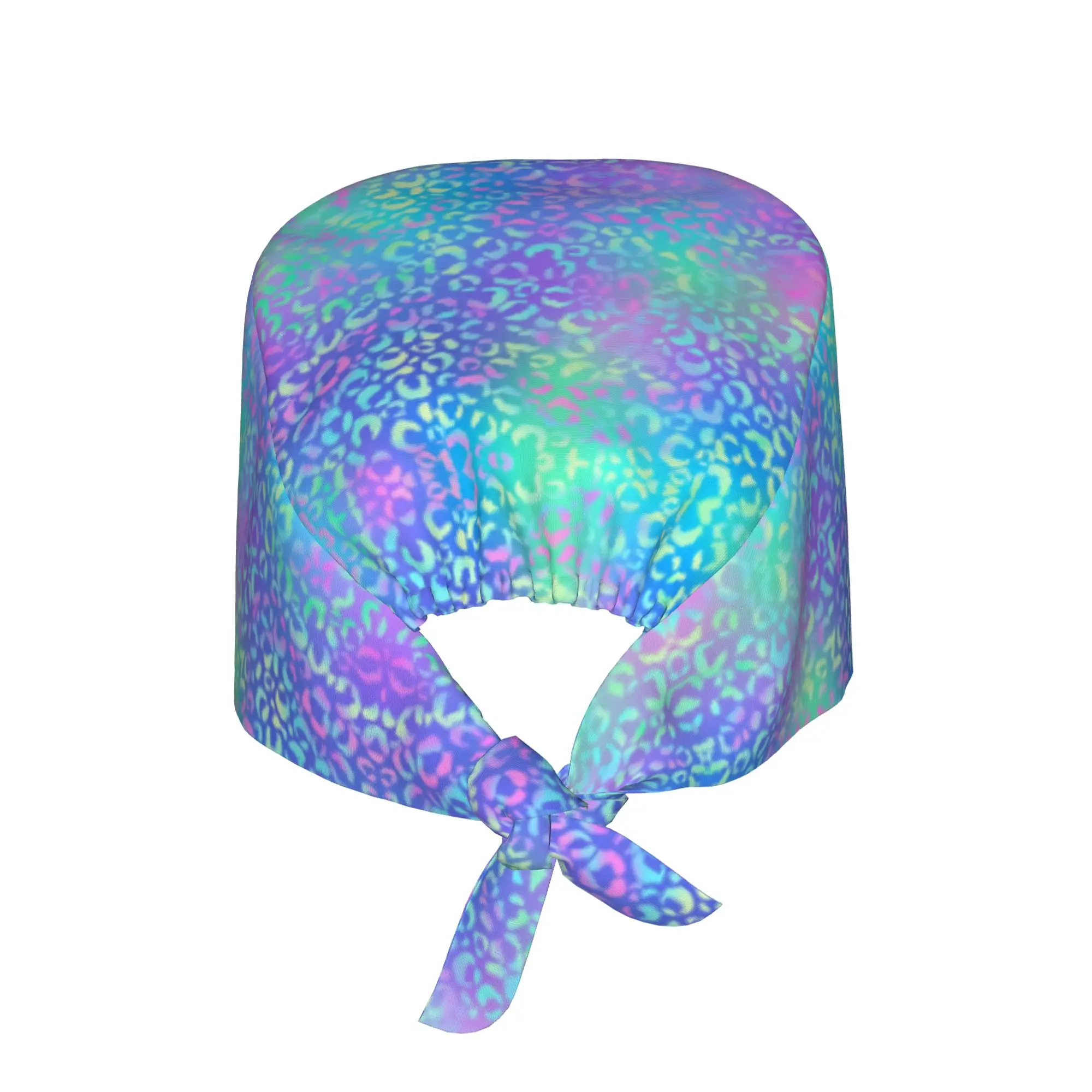 

Custom Rainbow Leopard Working Cap Surgical Hats Women Men Animal Skin Leopard Fur Operator Hats Lab Works Hat