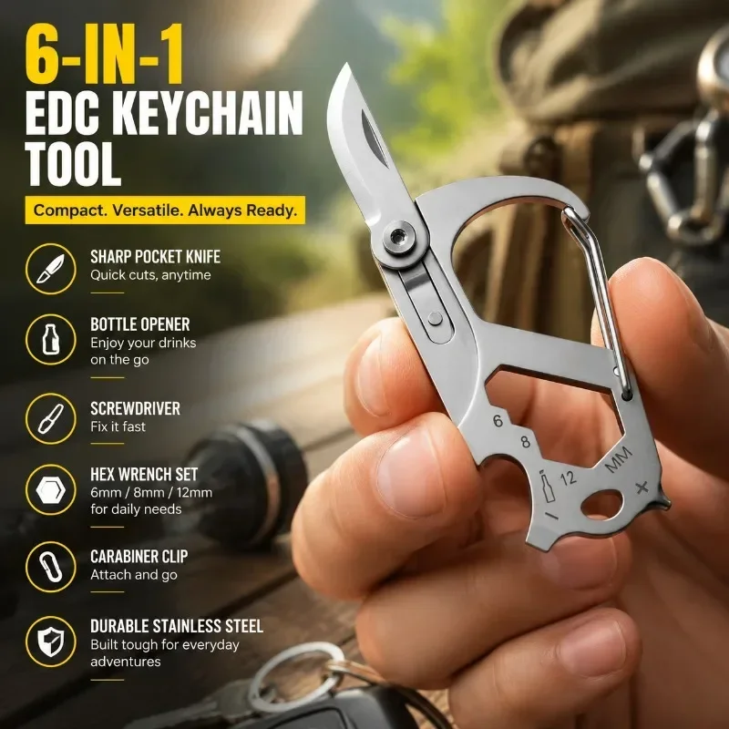 1/3PCS Foldable Key and Knife Express Delivery Unpacking Tool Outdoor Home Mini Creative EDC Tool Hiking Buckle Pocket Knife