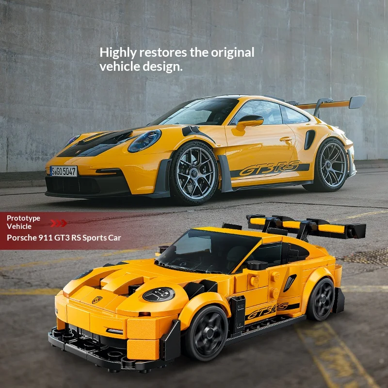 Lego Building Blocks Mechanical Series 911 Sports Car Assembly Building Blocks Racing Model, High Difficulty Car Toy Boy Gift