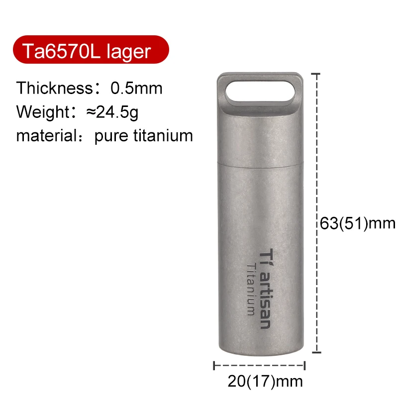 Tiartisan Titan Mini EDC Werkzeuge Tragbare versiegelte Medizinflasche Home Outdoor Pillendose Wasserdichter Titan-Pillenbehälter 7