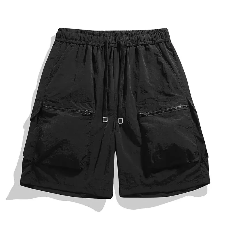

2026 Summer Men's Beach Shorts Harajuku High Street Sports Shorts Fashionable Men's Clothing Black Sweatpants Short Pants Men