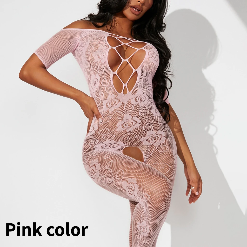 Women\'s Flower Lingerie Erotic Nightwear Sailor Uniform Sexy Bodysuits Transparent Wedding Nightgown Lady Clubwear Bodystockings