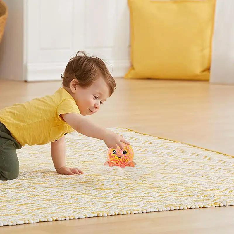 Bola de ventilación de calamar con luz brillante, juguete para apretar, Bola de burbujas de pulpo, juguetes de descompresión para el estrés, regalo para niños