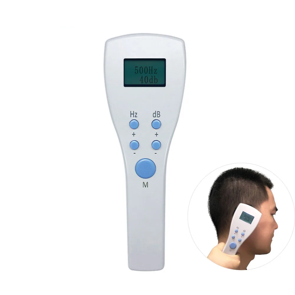 Handheld Audiometer Hearing Test Machine LCD Screen Display Portable Sound Testing Detection With Audiocups Cushion Health Care