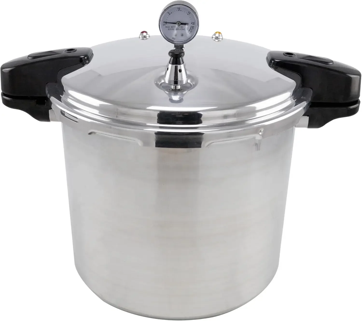 16.9 QT MANUAL PRESSURE CANNER, PRESSURE COOKER WITH PRESSURE GUAGE, LOCKING LID, AND REMOVABLE BLOCKAGE GUARD