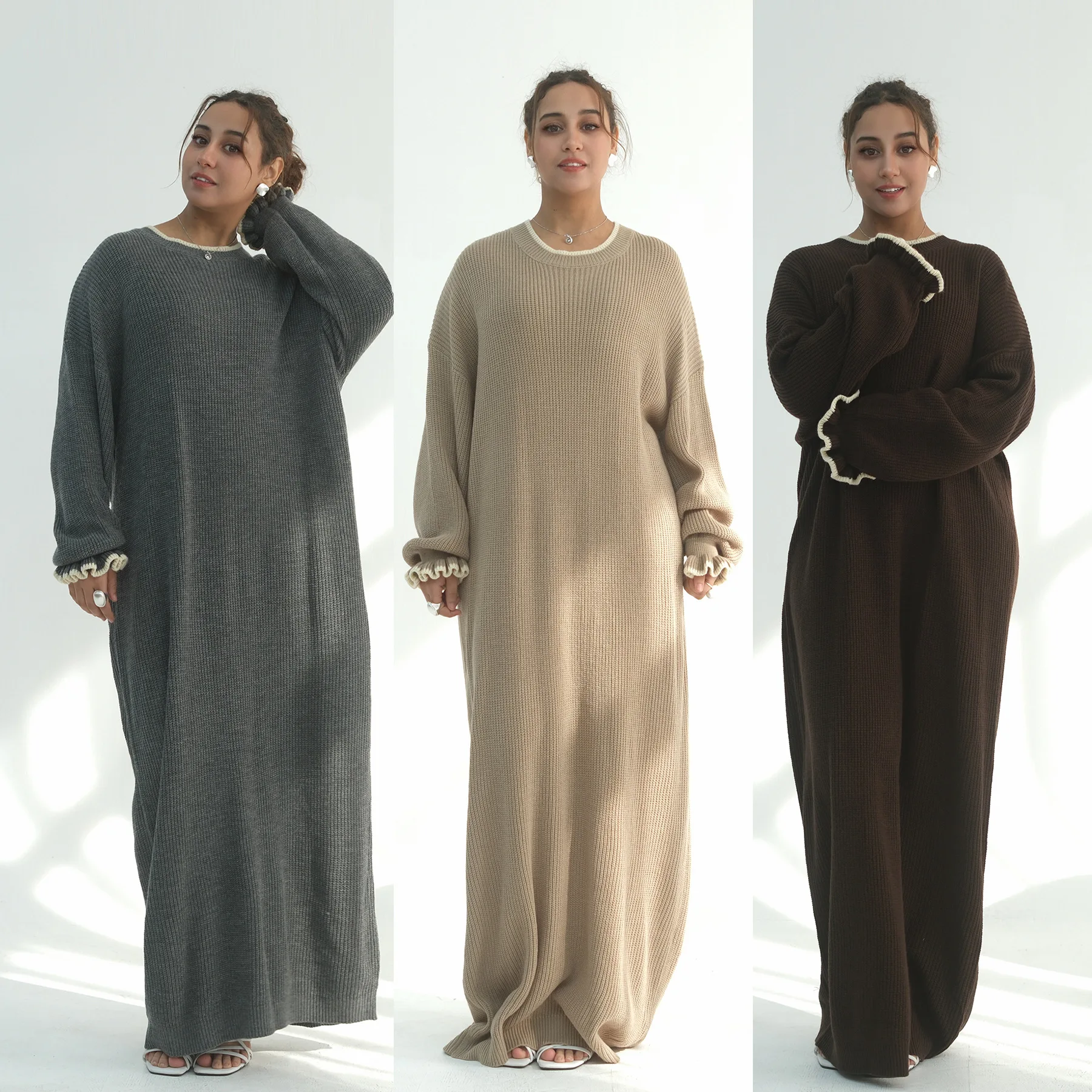 

Женское платье для Ид, абайя на Рамадан, весеннее трикотажное платье, вечернее платье, длинное мусульманское платье 2026, джалабия, марокканский кафтан, дубайский арабский длинный халат