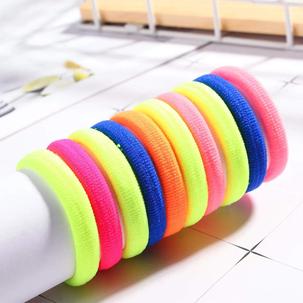 10PCS/set Seamless Solid Color Towel Ring Elastic Rubber Bands Women Gilr Scrunchies Hair Rope Ponytail Holder Hair Accessories