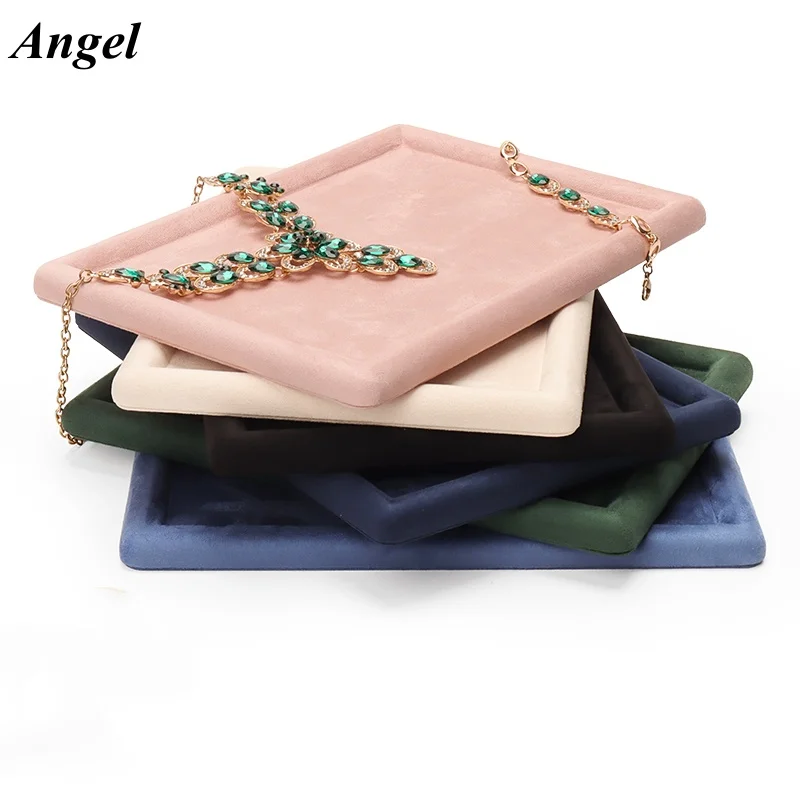 

Velvet Jewelry Display Tray - Luxury Ring Pendant Bracelet Necklace Gold Showcase Organizer