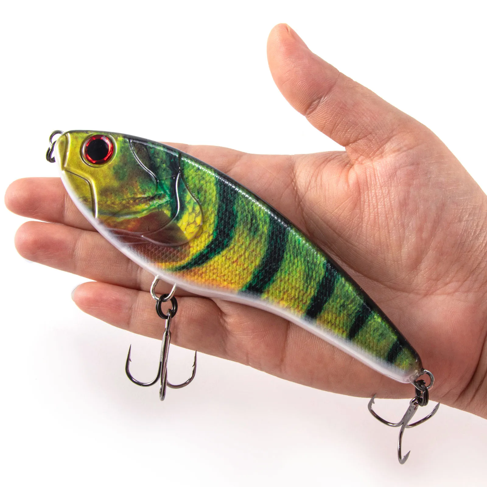 130 mm/57 g Jerkbait-Angelköder, langsam sinkender Wobbler für Hecht, Zander, Forellenköder, Süßwasser, Salzwasser, Kurbelköder – Detail 7