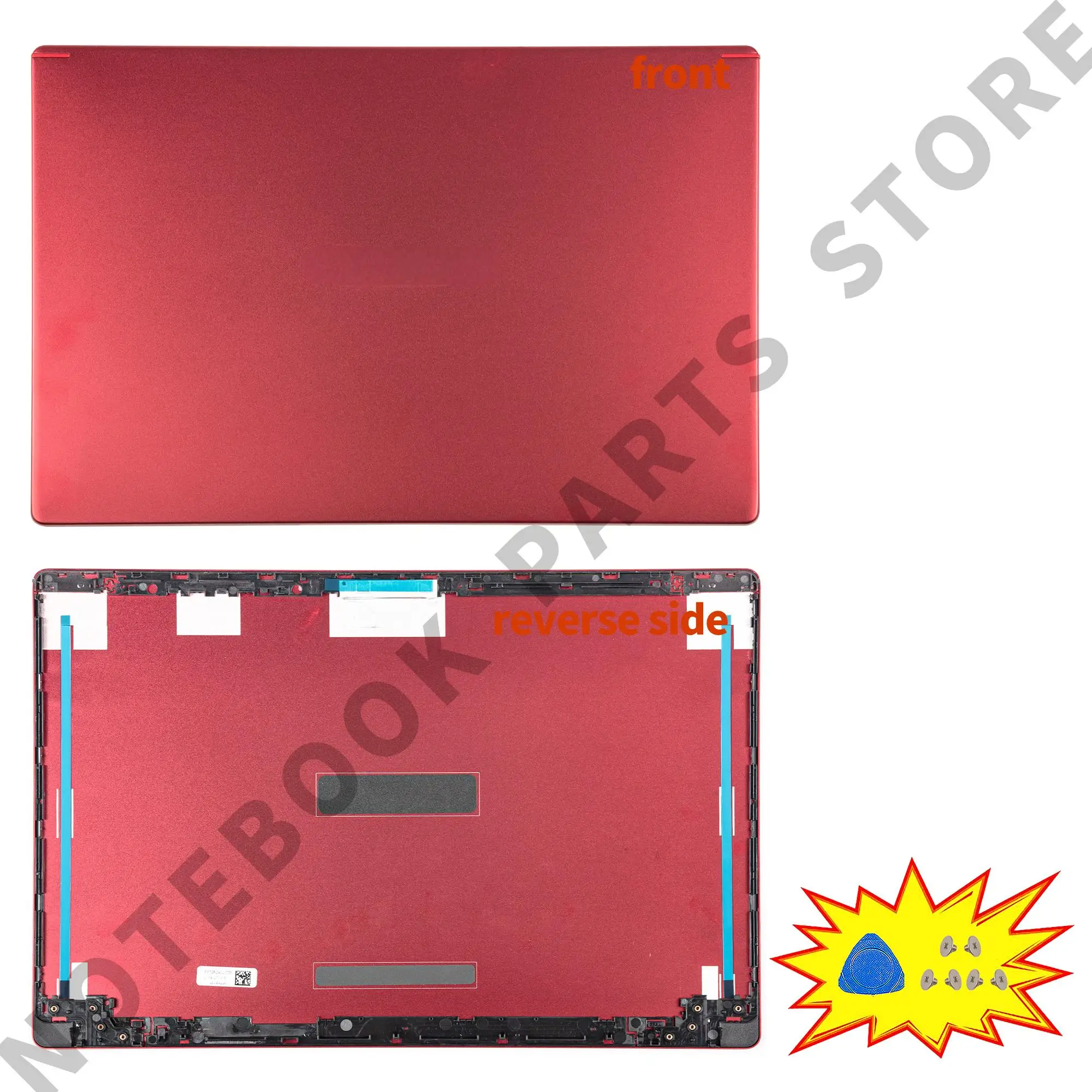 Imagem -02 - Tampa Traseira Dobradiças Moldura Original Laptop Habitação Peças de Reparo para Aspire A51554 g A515-55 g N18q13 A515-53 53g N18q13 Vermelho