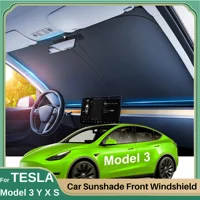 2025 para Tesla Model Y Juniper Model 3, parasol para parabrisas de las tierras altas, bloqueo solar, aislamiento térmico plegable, accesorio para sombrilla de coche