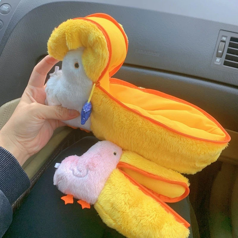 Pelican Cute Pencil Cases Plush Makeup Bag Stationery Storage Bag Pen Bag Zero Wallet Cartoon Pencil Pouch School Supplies
