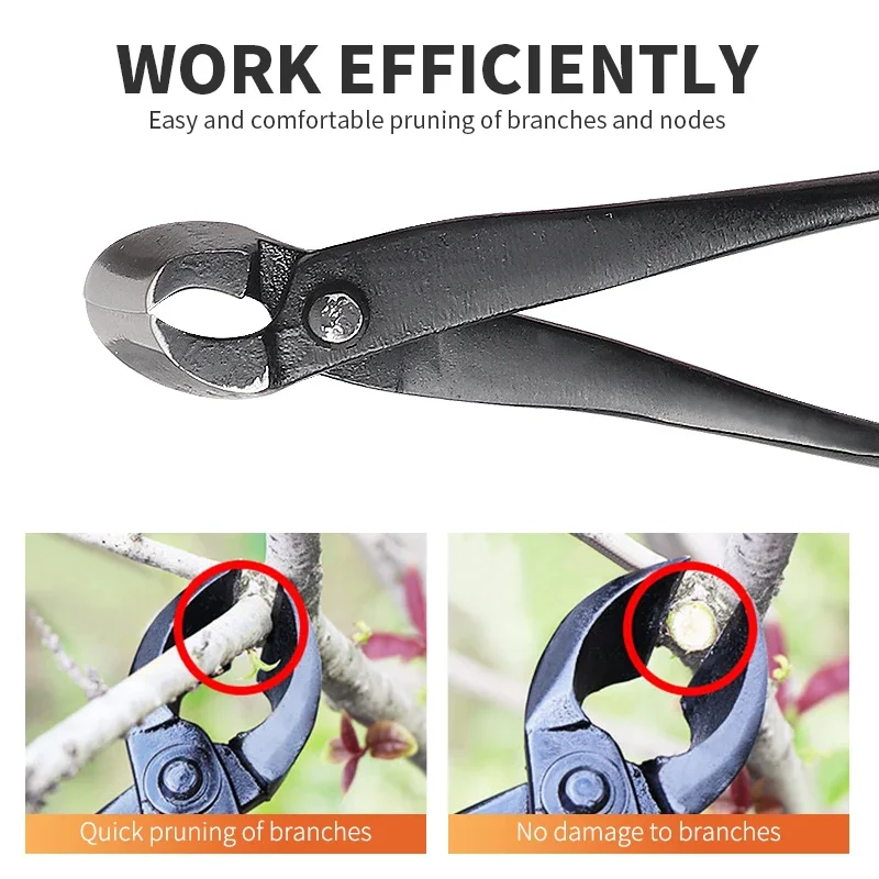 Onnfnag Profissional Root Cutter Bonsai Cutter Concave Edge Scissors Steel Bonsai Tools for Pruning Bonsai Tree Brunches Knots