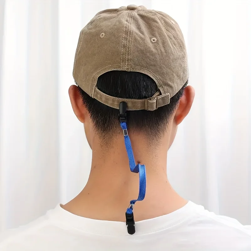 1 Stück Neuer Hut-Antirutsch-Clip mit Seil für Outdoor-Aktivitäten, Abnehmbarer Mützenclip mit Seil für Angeln, Wandern und Sportzubehör – Detail 5