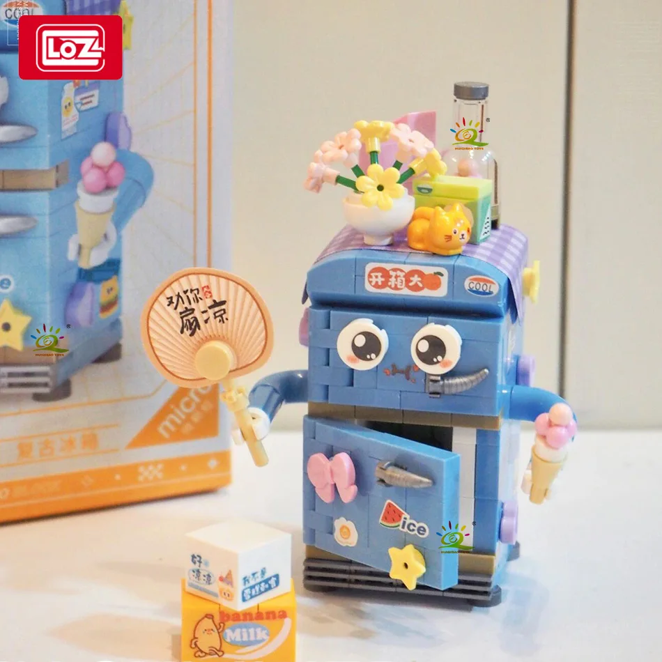 LOZ DIY Mini Refrigerator Fan Model Building Block Set Creative Television Decoration Bricks City Toys for Adult Children Gift