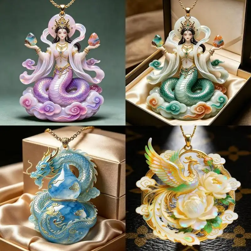 Nine Tailed Fox Enamel Pendant Cute Aesthetic Chinese Style Trendy Ornament for Necklace DIY Daily Wear Gift for Teens
