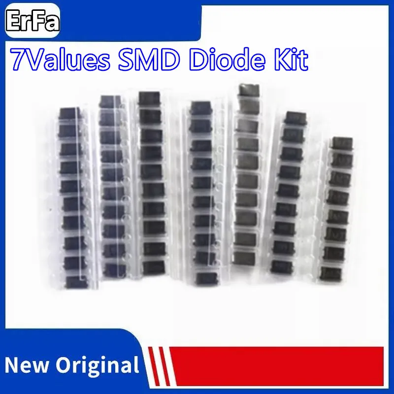 

7 Values*10pcs SMD Diode Kit 1N4007 M7 1N4001 M1 1N4004 M4 SS14 US1M RS1M SS34 Schottky Diode Kit Electronic Kits Set