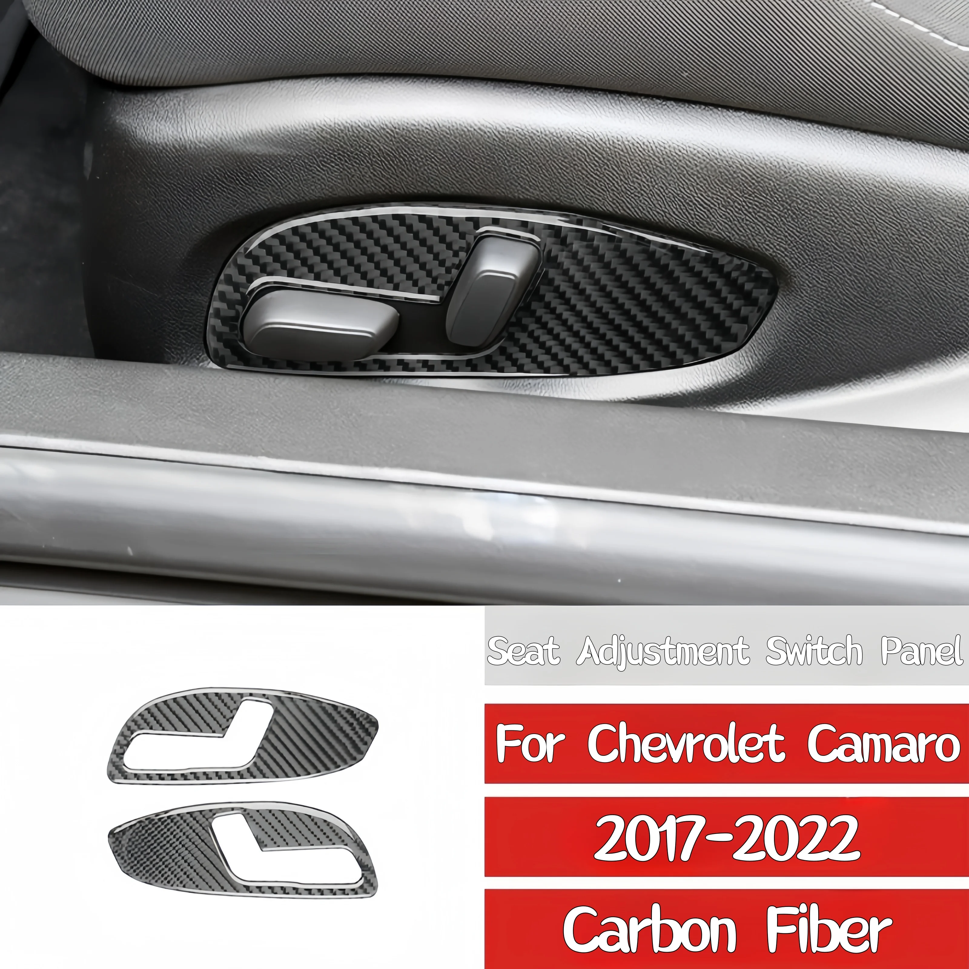 

For Chevrolet Camaro 2017-2022 Accessories Carbon Fiber Interior Car Seat Adjustment Switch Panel Trim Cover Decorative Sticker