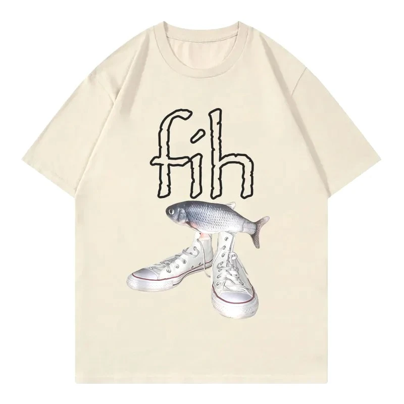 New Style Fih Shoes Graphic T Shirts Funny Misspelled Fish Meme T-shirtsWomen Casual Fashion Short Sleeve T-shirt image 5