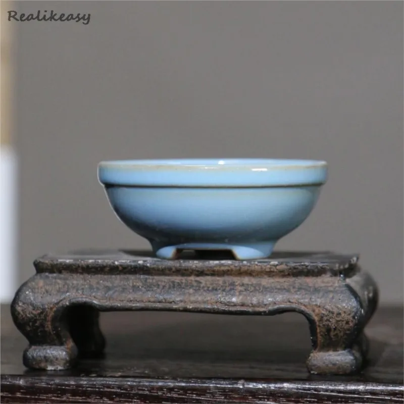 Small Purple Sand Flower Pots Ceramic Bonsai Pots Portable Mini Flower Pots Handmade Japanese Style Succulent Flower Pots LC294