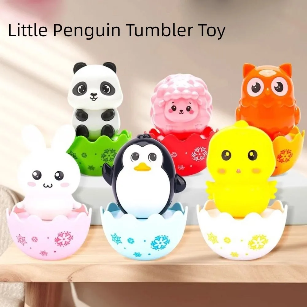 6 ชิ้น/เซ็ต ABS Little Penguin Tumbler ของเล่นโยกของเล่น Handmade Little Sheep Tumbler ของเล่นคอลเลกชันเดสก์ท็อปตกแต่ง