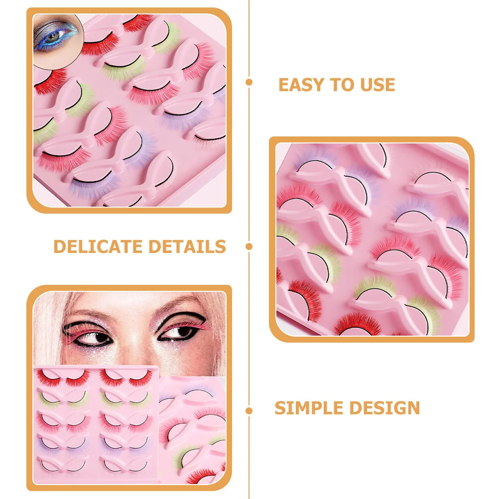 

10Pairs Colored Fake Eyelashes Lightweight False Lashes for Women Natural Wispy Makeup Accessories Party Performance Gift