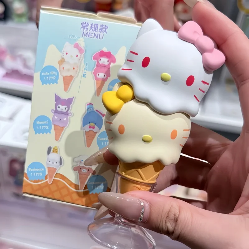 

Новая оригинальная серия Sanrio для плавления мороженого, слепая коробка Hello Kitty, периферийные устройства, модная игрушка, кавайная модель, игрушка, рождественские подарки