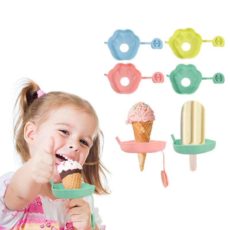 

Silicone Popsicle Holders For Kids, Mess-Free Treats Holder With Straw, Mess Free Ice Cream Cone Holders For Kids