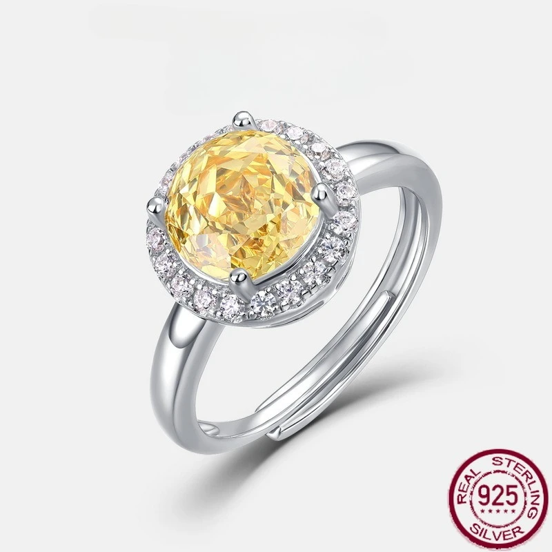 

New S925 Pure Silver Millennium Rose Cut Color Zirconia Set with Colorful Treasure Opening Finger Ring Fashion Wedding Jewelry