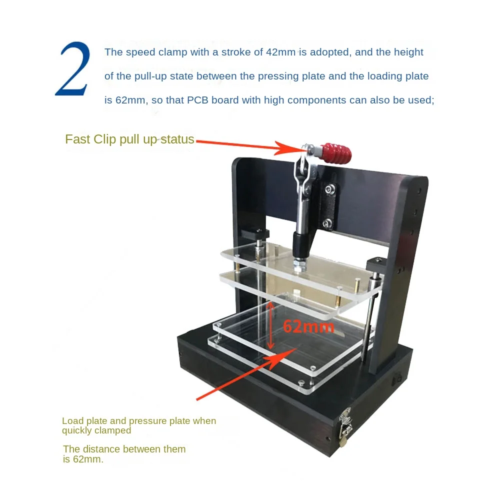 PCB Universal Test Stand PCBA Test Rack Embryo Frame Testing Jig DIY Circuit Board Fixture 180x160MM With 4 Acrylic Board