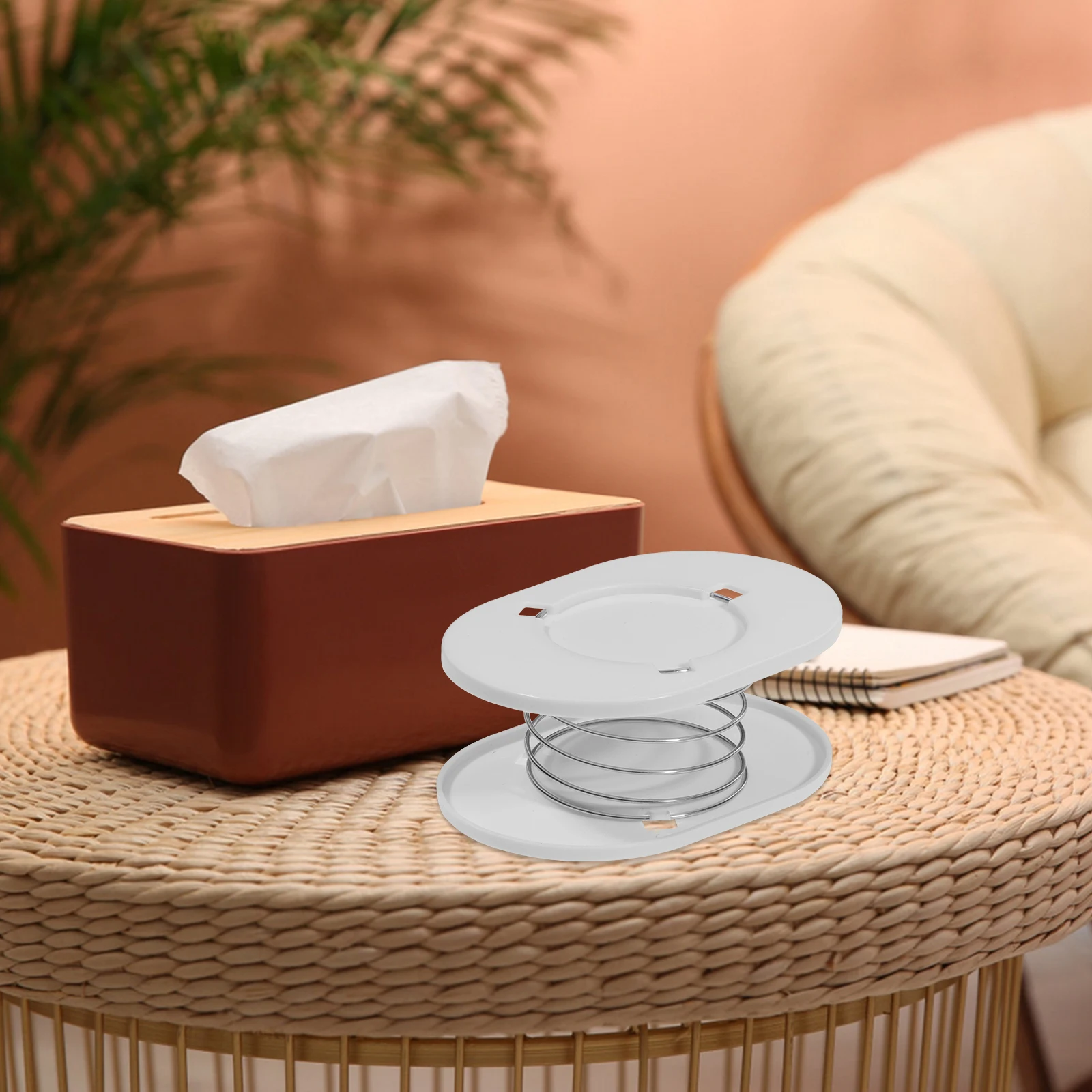 

2Pcs Tissue Box Spring Holder Napkin Bracket for Kitchen Bathroom Paper Box Office Spring Support Home Storage