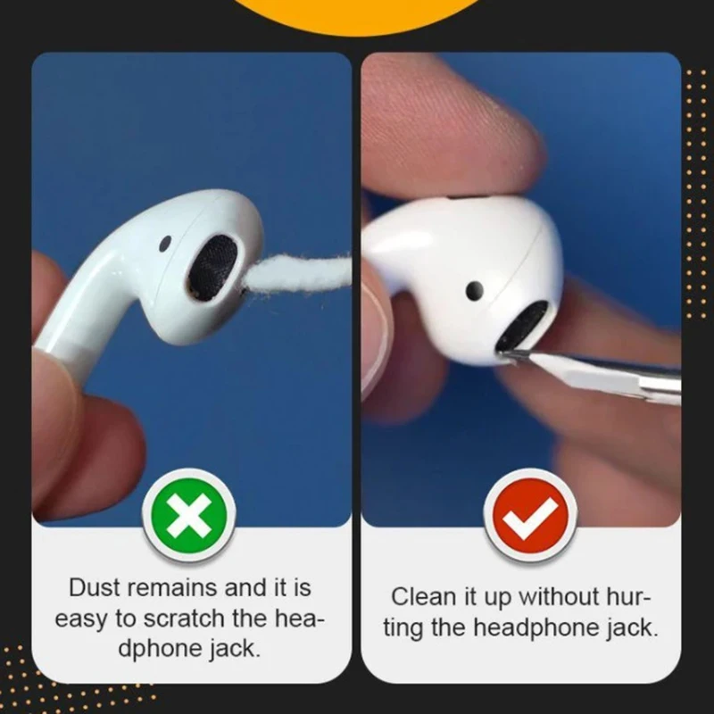 Portable mini Bluetooth headset cleaning pen, complete set of Bluetooth headset hole soft microfiber brush cleaning tool