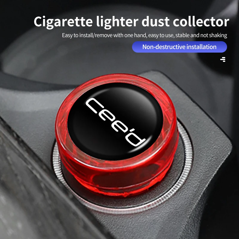 Car Interior Metal Cigarette Lighter Cover Dust Decorate Cover For KIA Ceed ED 2006 2007 2008 2009 2010 2011 2012