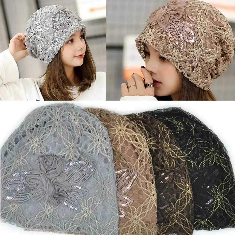 Lady Cancer Chemo Hat Lace Floral Dome hat Turban Hedging Cap Head Wrap